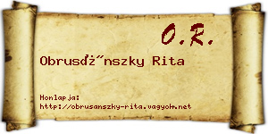 Obrusánszky Rita névjegykártya