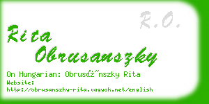 rita obrusanszky business card